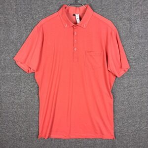 State & Liberty Polo Shirt Men XL Coral Orange Golf Performance Stretch Athletic
